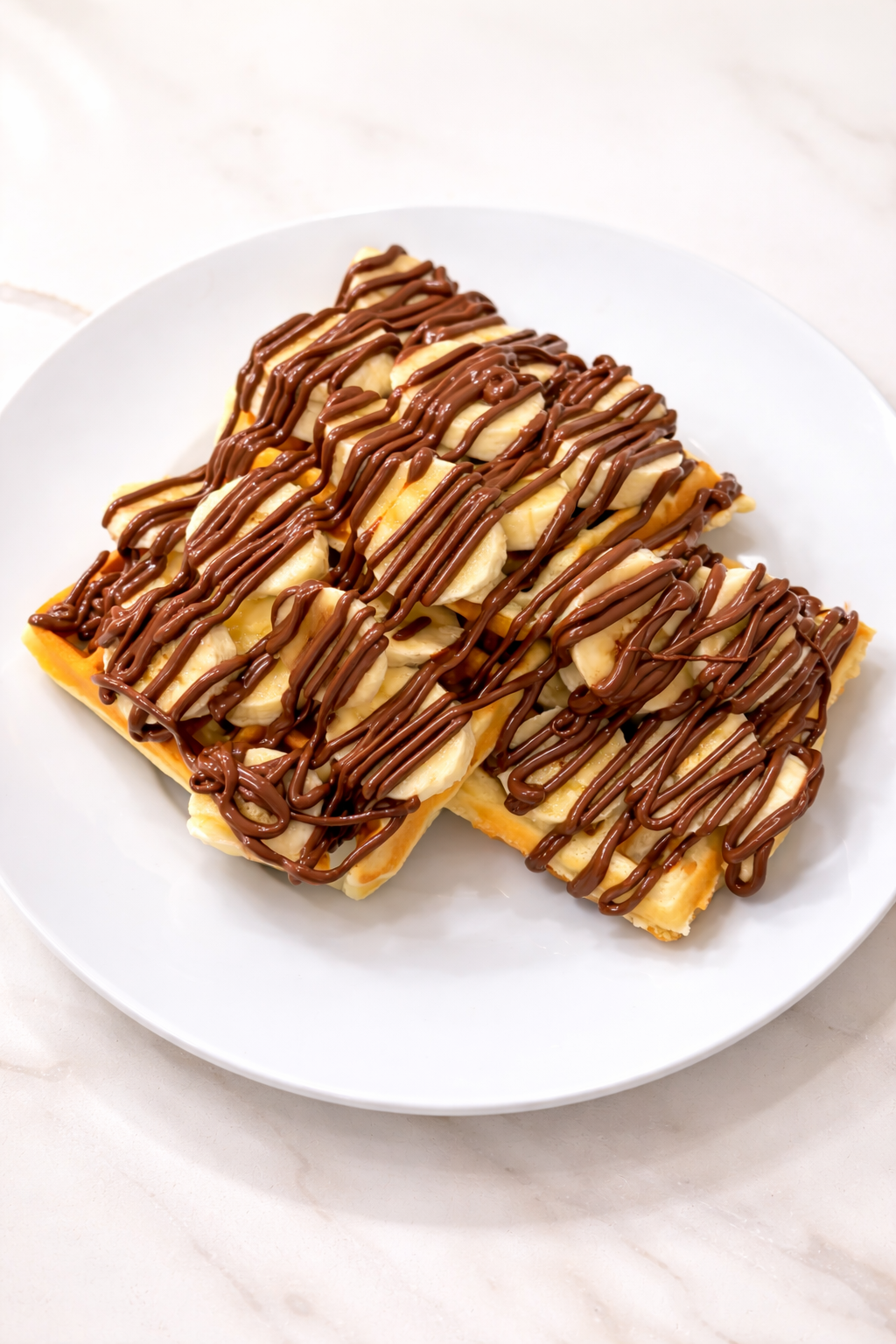 Waffles with Banana & Nutella